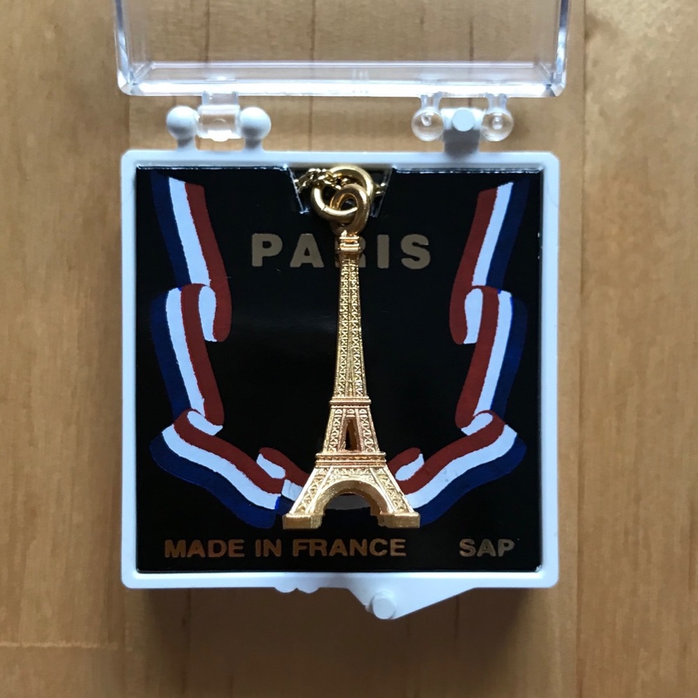 Eiffel Tower Gold Tone Necklace